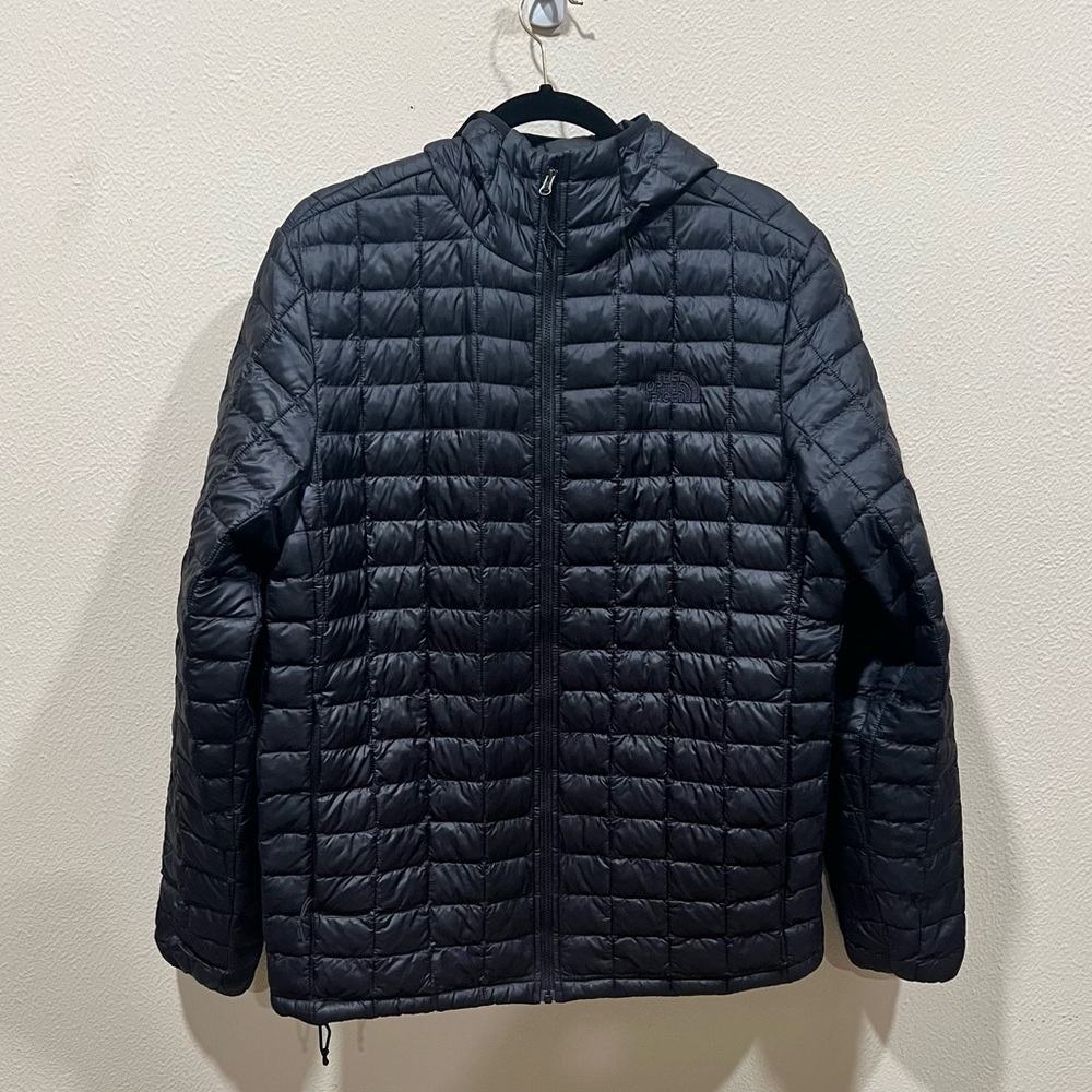 The North Face Matte Black Eco Thermoball Full Zip Jacket Coat Hooded
